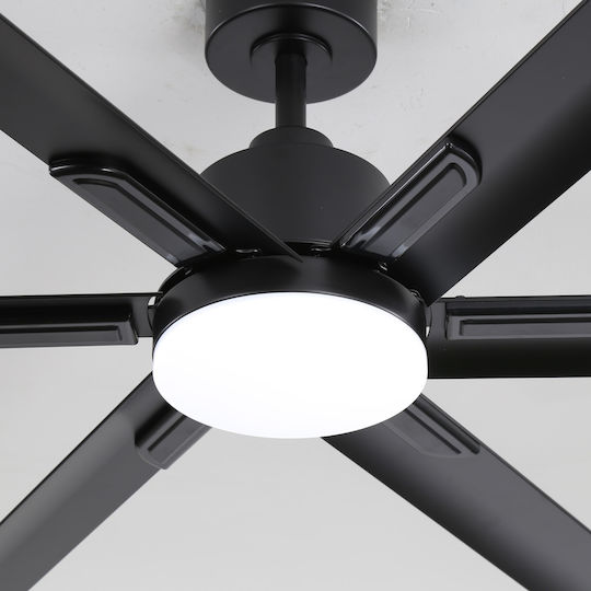 Aca Deckenventilator 165cm mit Leuchte Schwarz