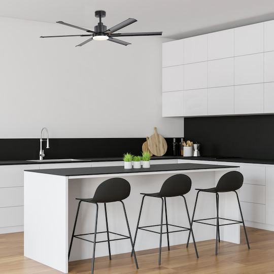 Aca Deckenventilator 165cm mit Leuchte Schwarz