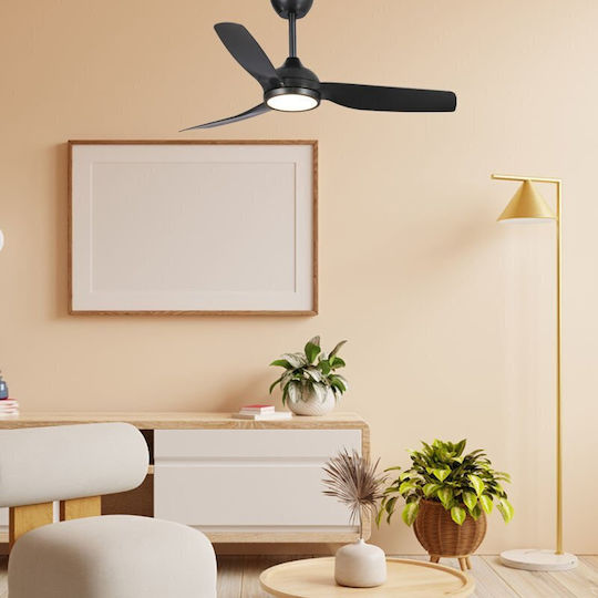 Primo PRCF-80728 Ventilator De Tavan 132cm Cu Lumină Negru