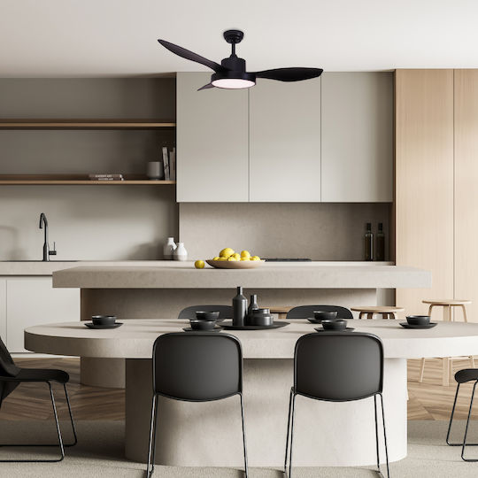 Aca Ceiling Fan 120cm with Light Black