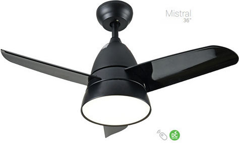 Lineme Mistral Deckenventilator 91cm mit Leuchte Braun / Schwarz