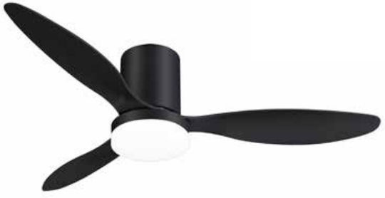 Lineme Hebe Ανεμιστήρας Οροφής 132cm με Φως Καφέ / Μαύρος