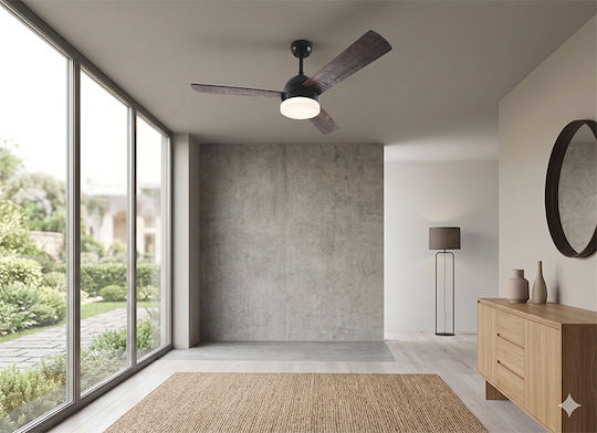 Redled Modena Plus Ventilator De Tavan 122cm Cu Lentile De Mărire Maro / Negru