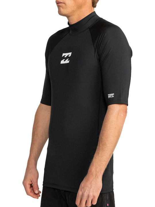 Billabong Waves All Day UPF 50 Men Short Sleeve Sun Protection Shirt Black