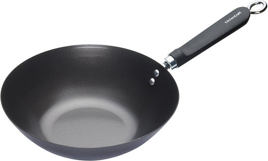 Kitchen Craft Wok από Ανθρακούχο Χάλυβα με Αντικολλητική Επίστρωση 26.5cm