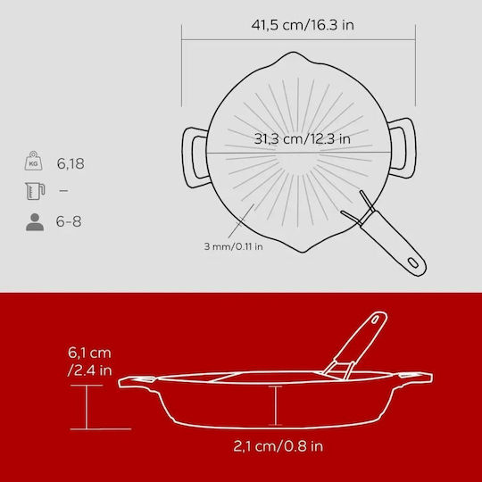Lava Lava Gusseisen Grill mit Emaille Innenbeschichtung 32cm