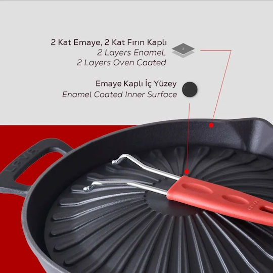 Lava Lava Gusseisen Grill mit Emaille Innenbeschichtung 32cm