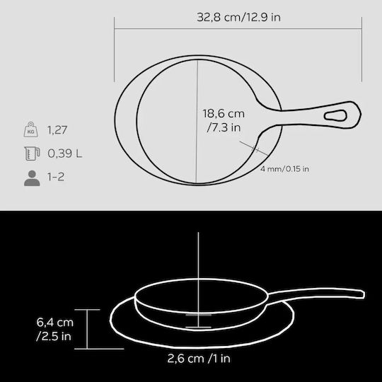 Lava Cast Iron Pan with Non-Stick Coating 16cm