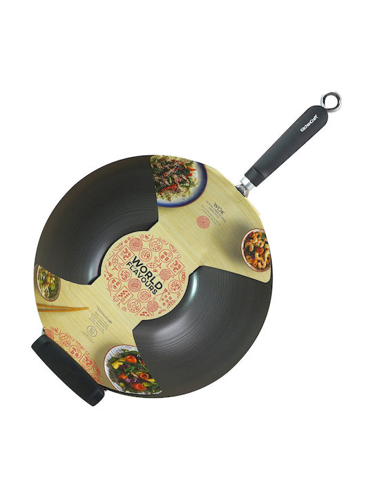 Kitchen Craft Wok από Ανθρακούχο Χάλυβα με Αντικολλητική Επίστρωση 35.5cm