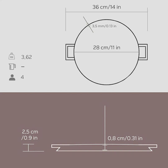 Lava Διπλή Σωτέζα από Αλουμίνιο 28cm