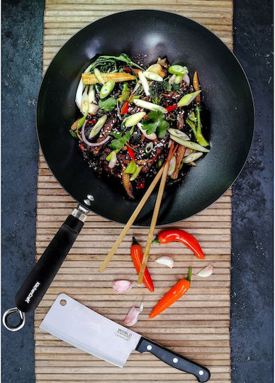 Kitchen Craft Wok made of Carbon Steel with Non-Stick Coating 30cm