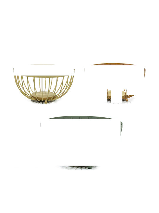 ArteLibre Fruit Bowl Wooden Beige 25x13cm