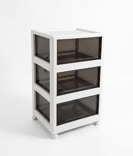 Vesta Συρταριέρα Πλαστική 3 Θέσεων Λευκή 46x42x80cm