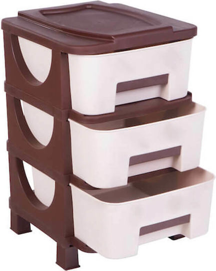 Homeplast Vesta Plastic Drawer Unit 3 Tiers Gray 42x38x60cm
