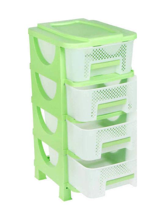 Homeplast Venus Perforated Plastic Drawer Unit 4 Tiers Gray 42x38x77cm