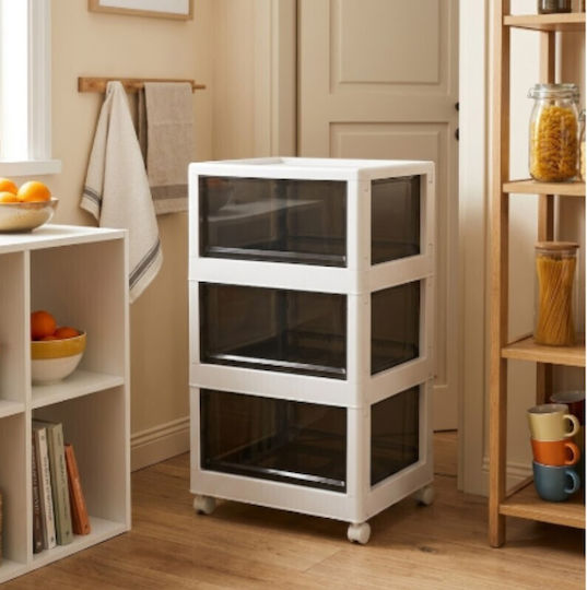 Vesta Συρταριέρα Πλαστική 3 Θέσεων Λευκή 46x42x80cm