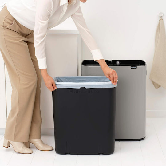 Brabantia Кошче Bo Touch за Боклук Пластмасово Тласък Сиво 60л