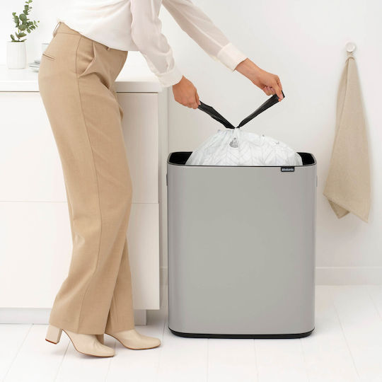 Brabantia Кошче Bo Touch за Боклук Пластмасово Тласък Сиво 60л