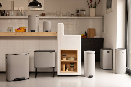 Brabantia Кошче Bo Touch за Боклук Пластмасово Тласък Сиво 60л