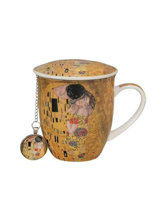 Tasse aus Porzellan mit Deckel 400ml