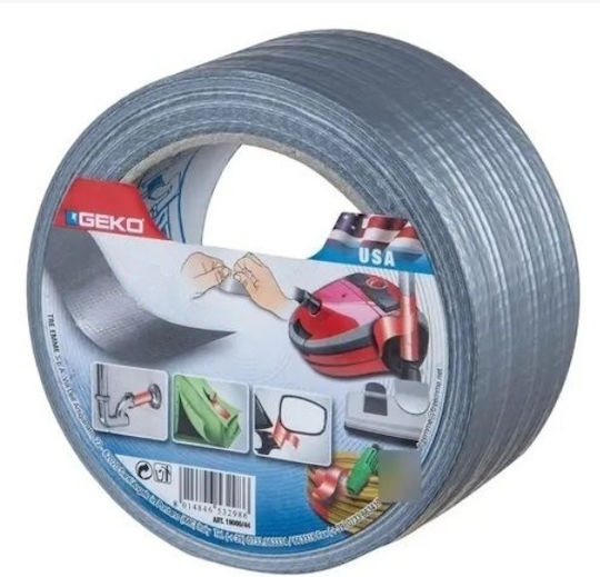 Geko Silver Self-Adhesive Fabric Tape 50mmx10m 1pcs