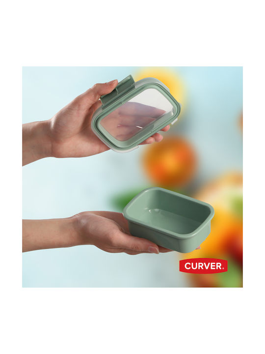 Food Container Snack Rectangle 0.2l Smart Eco To Go 12x9x5cm Soft Green