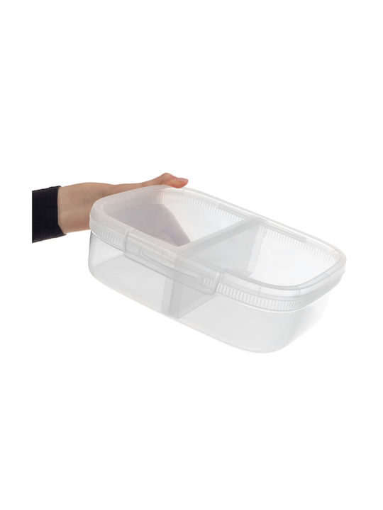 Rectangular Food Storage Container Divider 3.3L Snap Box Transparent