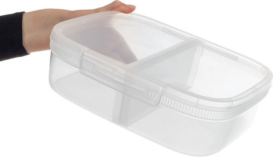 Recipient alimente dreptunghiular cu separator 3.3l Snap Box transparent