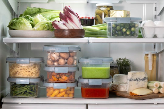 Square Food Storage Container 0.9l Smart Eco Fresh 16.1x16.1x7.2cm