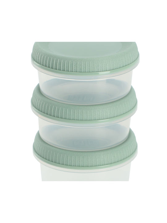Food Containers 3 Pieces Sauce Cups Round 3x0.08L Smart Eco To Go Ø7x10cm Light Green