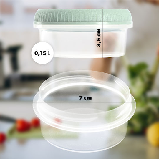 Containere pentru Alimente 3buc Cupe pentru Sos Rotunde 3x0.08l Smart Eco To Go Ø7x10cm Verde Deschis