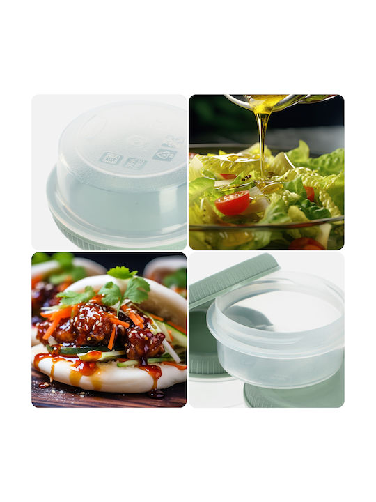 Food Containers 3 Pieces Sauce Cups Round 3x0.08L Smart Eco To Go Ø7x10cm Light Green