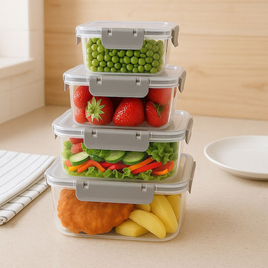 Orion Microwave Silicone Lunch Box Transparent 4pcs