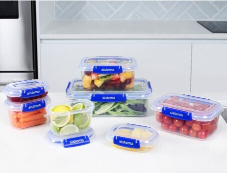 Sistema Microwave Plastic Lunch Box Klip It Plus Blue 180ml
