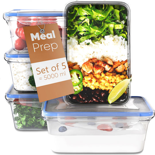 CLASSBACH C-FHD 4007 K Set Of Transparent Plastic Lunch Boxes 5 Pieces
