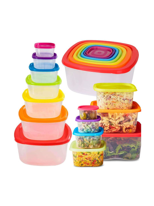 Sidirela Rainbow Lunchbox Kunststoff Mehrfarbig Geeignet für die Mikrowelle 7Stück