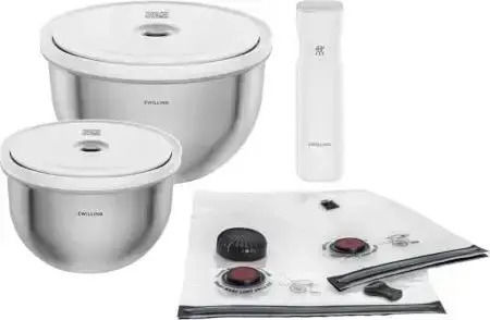 Zwilling Zwilling Fresh&save Bowl Vacuum Starter Set 9 Pcs Stainless Steel Zwilling Zwilling Fresh&save Bowl Vacuum Starter Set 9 Pcs Stainless Steel