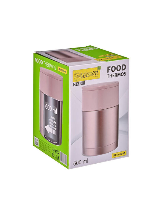Maestro Inox Thermo Lunch Box Pink 600ml