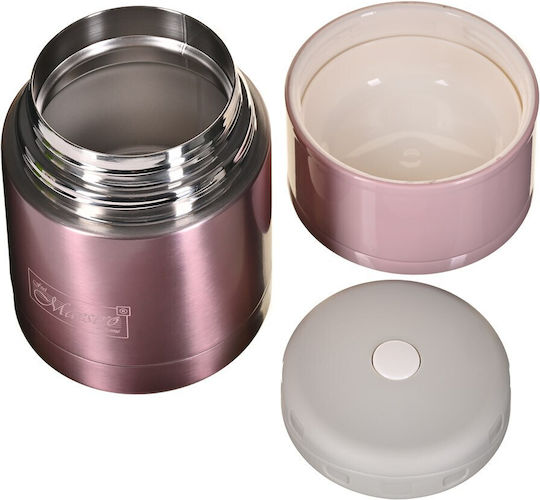 Maestro Δοχείο Φαγητού Inox Θερμός Ροζ 600ml