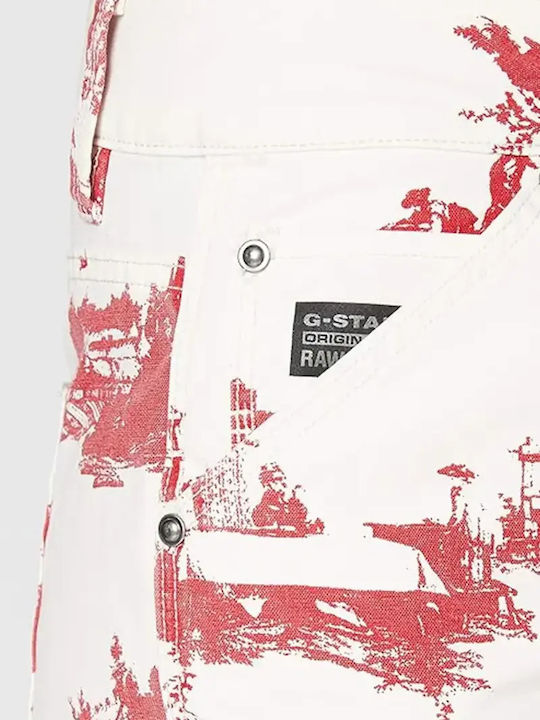 Дамско Текстилно Панталон в Boyfriend Кройка White/red