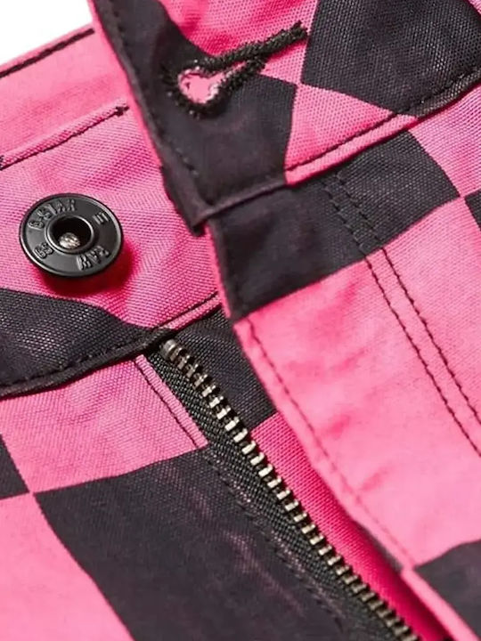 Дамски Текстилен Панталон в Boyfriend Кройка Pink/black