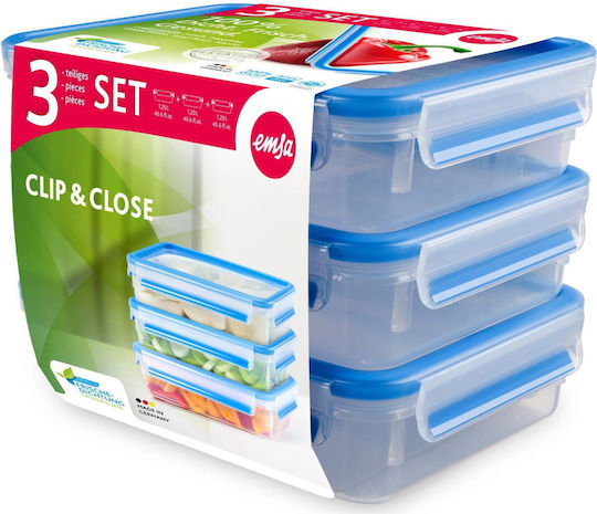 Emsa Set Cutii De Prânz Din Plastic Transparente 22.5cm 3 Bucăți
