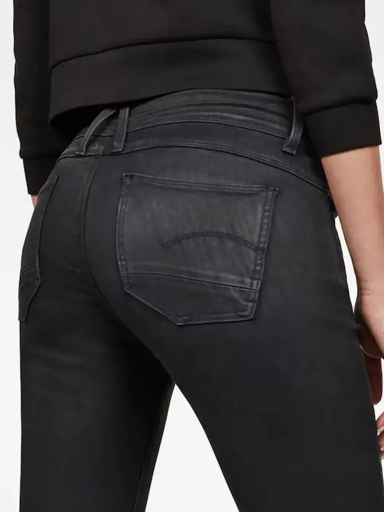 D Mid-Waist Дамско Текстилно Панталонче в Super Skinny Кройка Yield Black