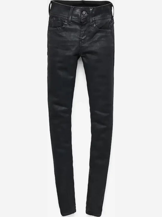 D Mid-Waist Дамско Текстилно Панталонче в Super Skinny Кройка Yield Black