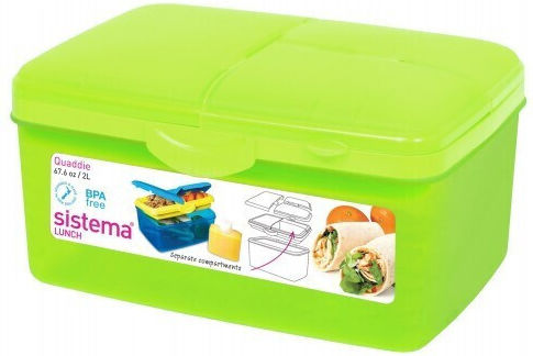 Sistema Quaddie SIS Кутия За Храна Пластмасова Зелена С Прегради 2л