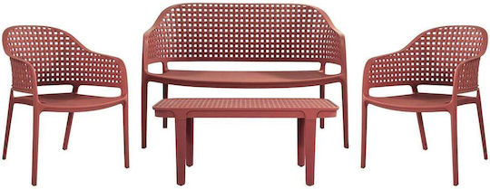 Outdoor Living Room Set Malaga 4 Pieces Bordeaux E320 S3