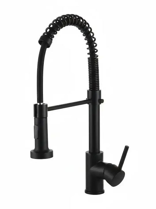 Poly Kitchen Faucet Counter with Shower and Spiral Black Poly Kitchen Faucet Counter with Shower and Spiral Black