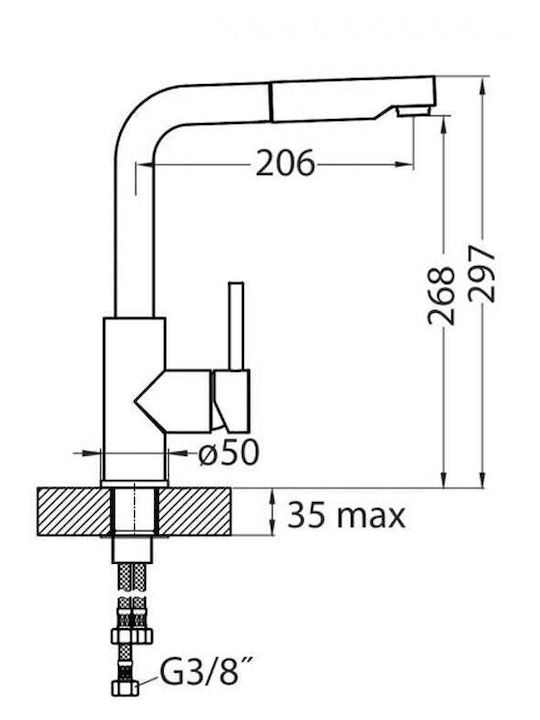 Alveus Siros Kitchen Faucet Counter Gray
