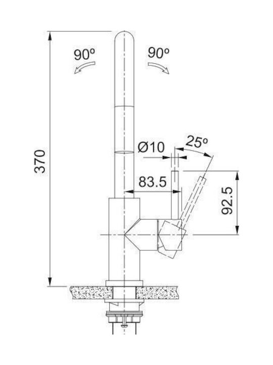Franke Glenda Kitchen Faucet Counter with Pull-Out Spray Silver