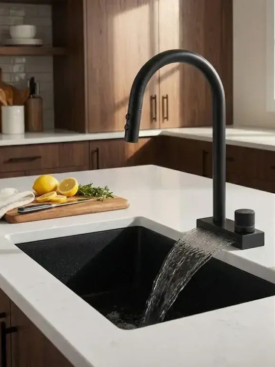 Tema Kitchen Faucet Counter with Shower Black
